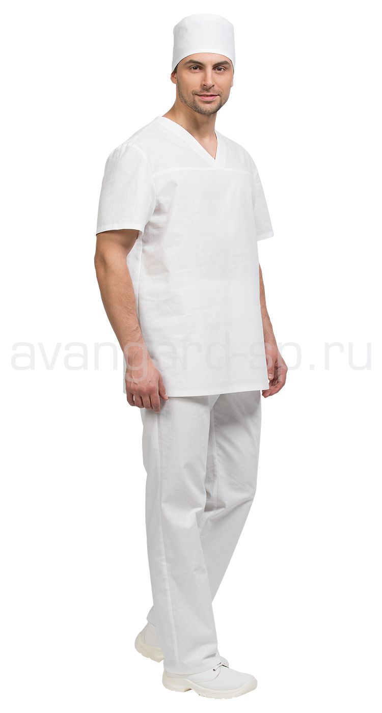 Костюм "Бейкер" с коротким рукавом мужской цв. бел. цена